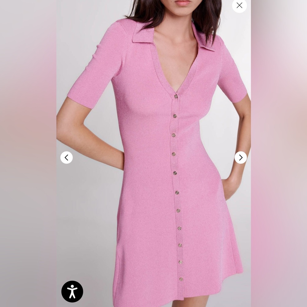 Maje Sparkly ribbed knit dress